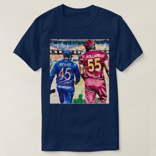 Kieron Pollard Rohit Sharma cricketer T-shirt (Design voorkant)