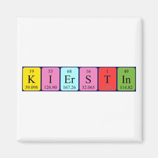 Kierstin periodieke tabelnaam magnet (Voorkant)
