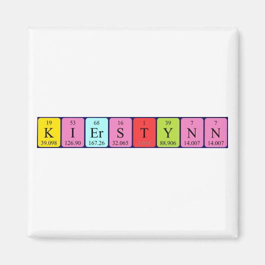 Kierstynn periodieke lijstnaam magnet (Voorkant)