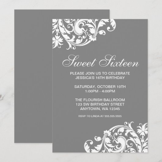 Kies 16-jarige kleurzwevende 16-jarige zweet kaart (Voorkant / Achterkant)