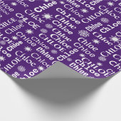 KIES aangepaste naam met sneeuwvlokken Cadeaupapier (Hoek)