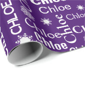 KIES aangepaste naam met sneeuwvlokken Cadeaupapier (Rol Hoek)
