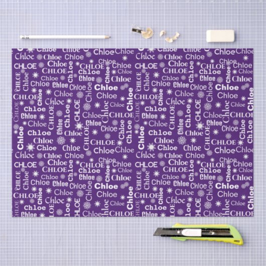 KIES aangepaste naam met sneeuwvlokken Tissuepapier (Craft)