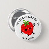 Kies Aardbeien Dag - 20 mei Ronde Button 5,7 Cm (Voorkant /achterkant)