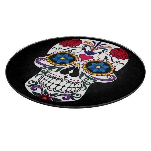 Kies Achtergrondkleur Suiker Skull Feest Snijplank (Hoek)