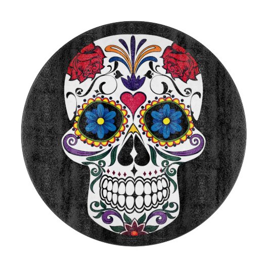 Kies Achtergrondkleur Suikerschuim schedel Snijplank (Voorkant)