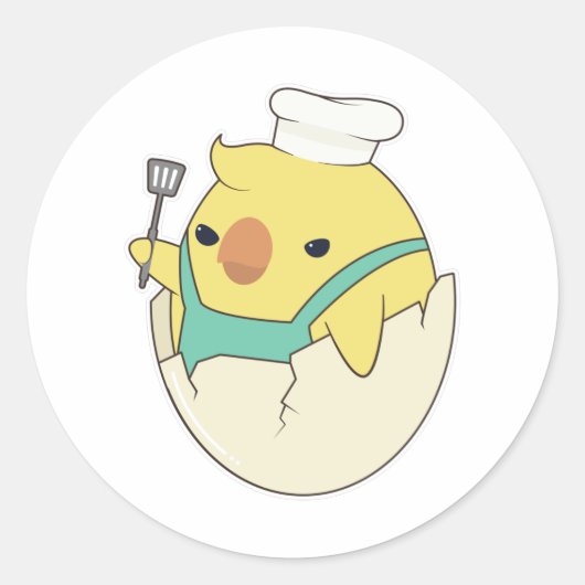 Kies als een koekje met Chef's pet en spatula Ronde Sticker (Voorkant)