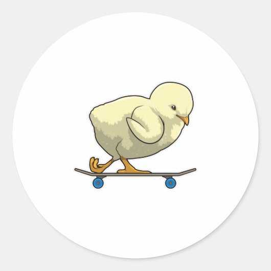Kies als Skater met Skateboard Ronde Sticker (Voorkant)