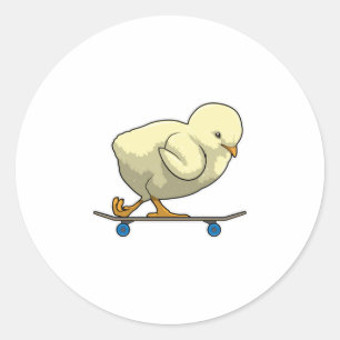 Kies als Skater met Skateboard Ronde Sticker
