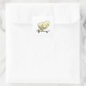 Kies als Skater met Skateboard Vierkante Sticker (Tas)
