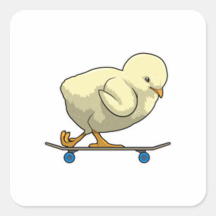 Kies als Skater met Skateboard Vierkante Sticker