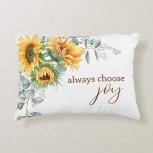 Kies altijd Joy Sunflower Eucalyptus Accent Kussen