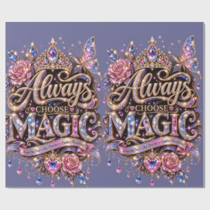 Kies Altijd Magische Glitter Kristal Ontwerp Cadeaupapier