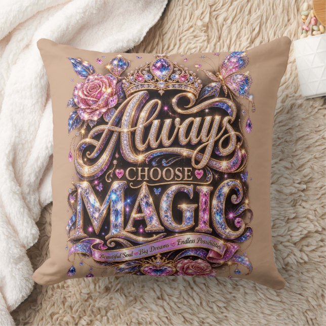 Kies Altijd Magische Glitter Kristal Ontwerp Kussen (Deken)