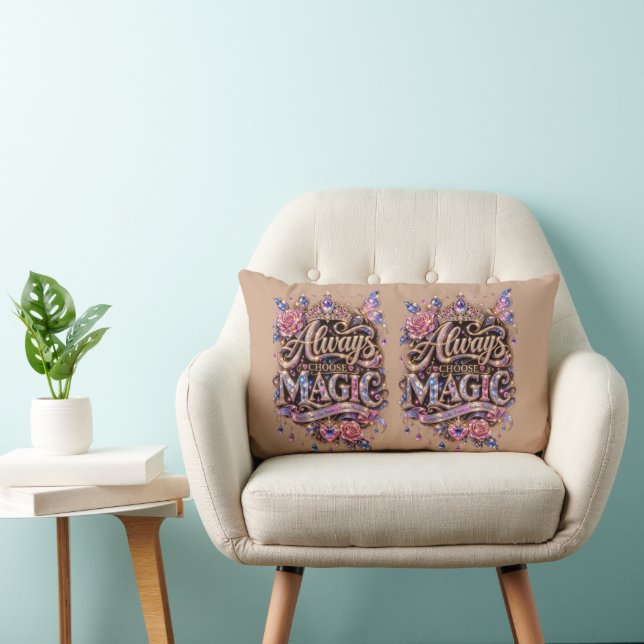 Kies Altijd Magische Glitter Kristal Ontwerp Kussen (Stoel)