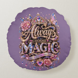 Kies Altijd Magische Glitter Kristal Ontwerp Rond Kussen