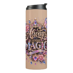 Kies Altijd Magische Glitter Kristal Ontwerp Thermosbeker