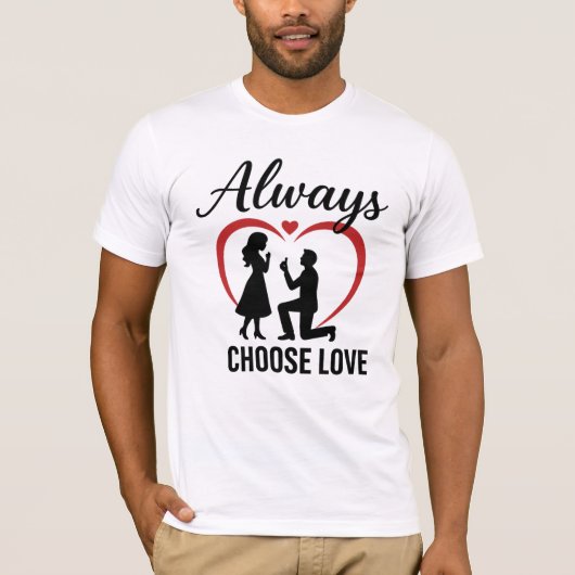 Kies altijd voor Love Bella + Canvas Jersey korte  T-shirt (Voorkant)