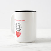 KIES ALTJD VRIENDELIJKHEID TWEEKLEURIGE KOFFIEMOK (Voorkant links)