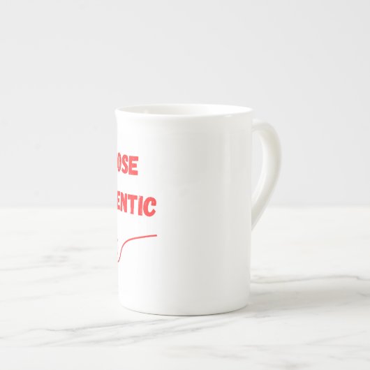 Kies Authentiek - Continu ontwerp van de hartlijn Porselein Kop (Voorkant rechts)