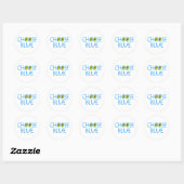 Kies blauw ronde sticker (Vel)