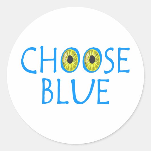 Kies blauw ronde sticker (Voorkant)