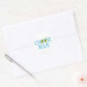 Kies blauw ronde sticker (Envelop)