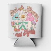 Kies bloemen, geen ruzie | Paddenstoel & Bloemen Blikjeskoeler (Voorkant)