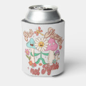 Kies bloemen, geen ruzie | Paddenstoel & Bloemen Blikjeskoeler (Blikje Achterkant)