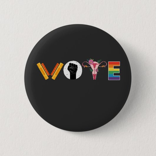 KIES Boeken Baarmoeder LGBT Steun Ronde Button 5,7 Cm (Voorkant)