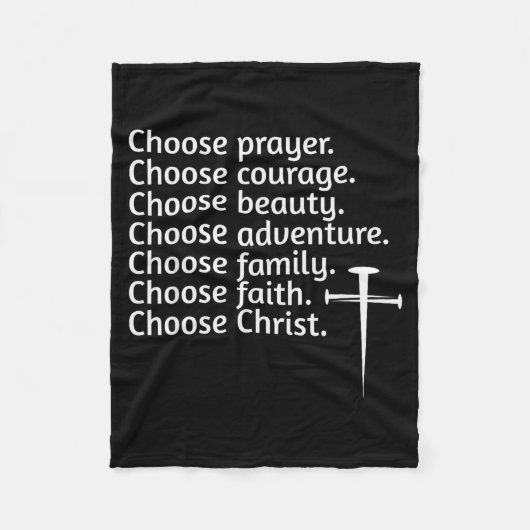 Kies Christus Gebed Moed Schoonheid Familie, Adven Fleece Deken (Voorkant)