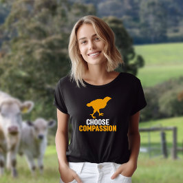 Kies Compassie, Geel Chick Vegan Activisme T-shirt