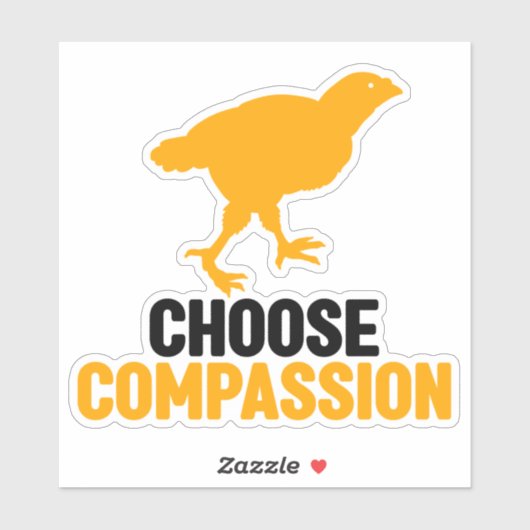 Kies Compassie, Vegan Activism, Sticker (Vel)
