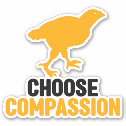 Kies Compassie, Vegan Activism, Sticker (Voorkant)