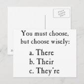 Kies daar Wisely voor hun Grammar Briefkaart (Voorkant / Achterkant)