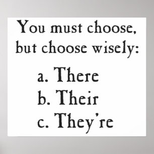 Kies daar Wisely voor hun Grammar Poster