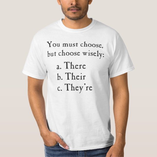 Kies daar Wisely voor hun Grammar T-shirt (Voorkant)