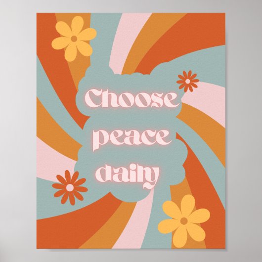 Kies Dagelijks Vrede – Minimalistisch Motiverend o Poster (Voorkant)