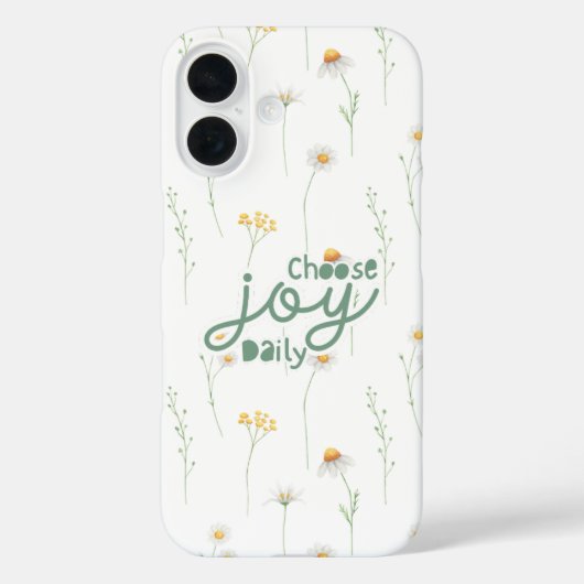 Kies dagelijks vreugde Witte Madelief Bloemige Quo Case-Mate iPhone Case (Achterkant)