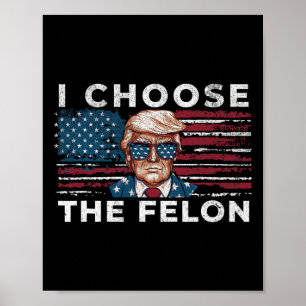Kies de Felon Funny Trump 2024 Republikeinse Patri Poster