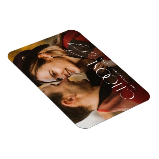 Kies de Foto van de Modern Holiday van Joy Magneet (Rechterzijde)