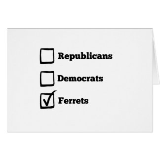 Kies de fretten! Politieke verkiezingen Ferret Pri