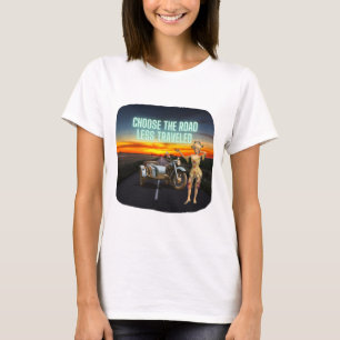 Kies de Minder Bereisde Weg Leuk Aangepaste Kunst T-shirt