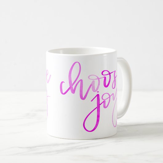 Kies de Mok van de Kalligrafie van de Joy - Roze (Voorkant rechts)