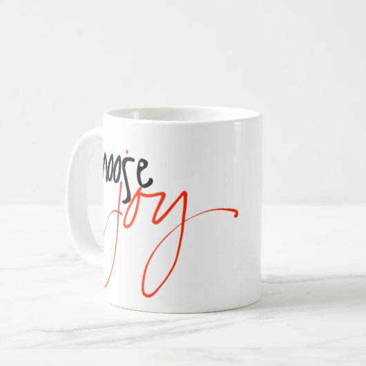 Kies de Mok van de Koffie van de Joy (Voorkant links)