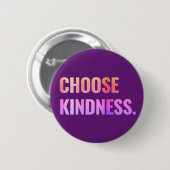 Kies de Paarse Pin-back Button van de Kindness (Voorkant /achterkant)