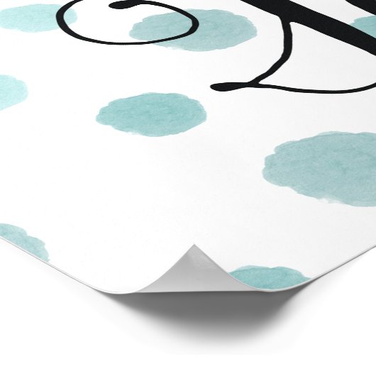 Kies de Stippen van de Blauwe Waterverf van Joy Poster (Hoek)