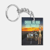 Kies de weg Minder getravelde veun Gewijzigde Sleu Sleutelhanger (Voorkant Links)