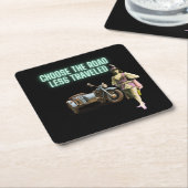 Kies de weg Minder getravelde veun Veranderde Kuns Kartonnen Onderzetters (Schuin)