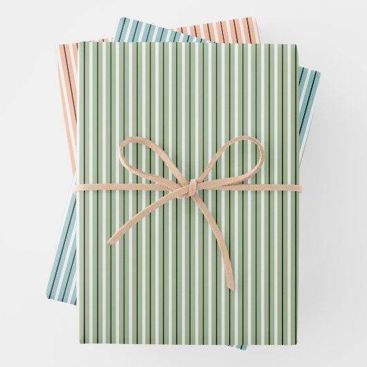 Kies Drie Kleuren in strips verpakte assortiment Inpakpapier Vel (In situ)